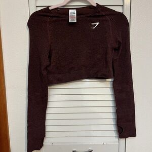 Cherry brown vital seamless gymshark crop top